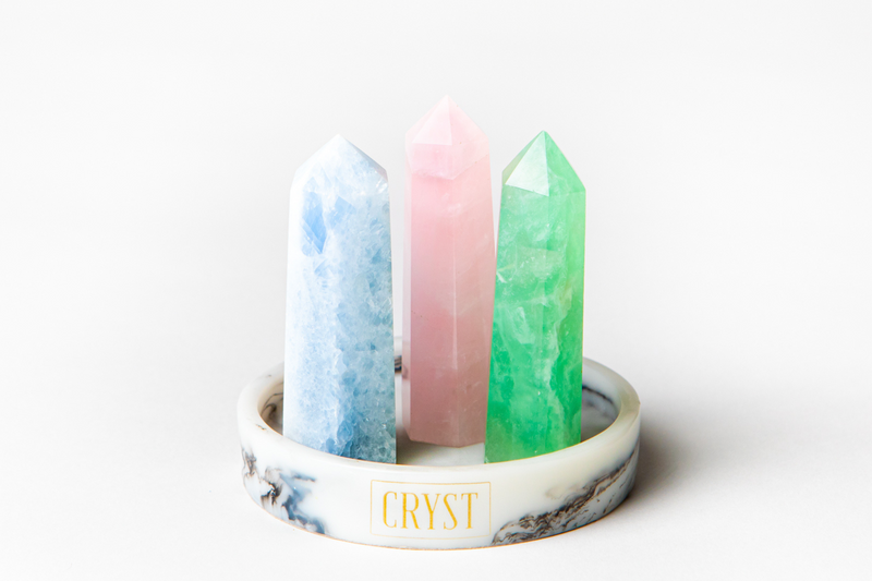 Love + Relationship Crystal Trio - Rose Quartz, Blue Calcite + Fluorite