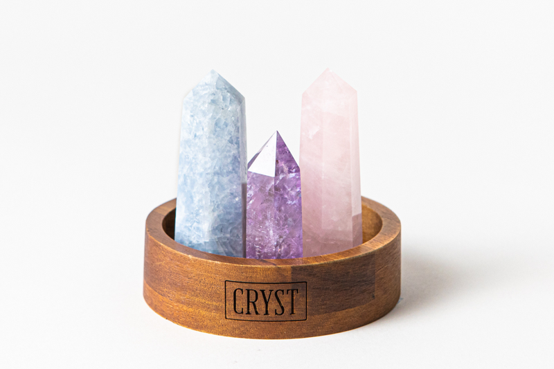 Mothers Crystal Trio - Rose Quartz, Blue Calcite + Amethyst