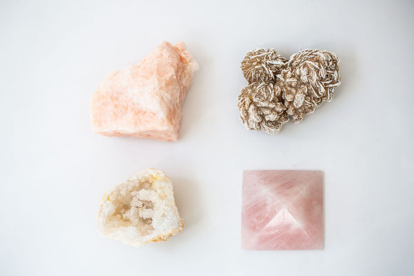 Love Thy Home crystal set - Rose Quartz, Pink Calcite, Clear Quartz and Selenite