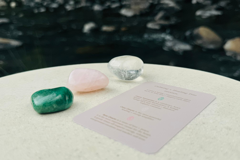 Calming and Healing Crystal Trio Tumbles - Rose Quartz, Green Aventurine and Clear Quartz