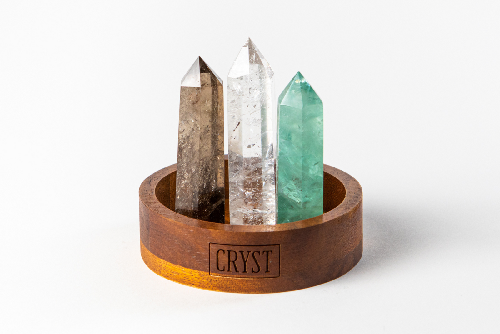 Capricorn Crystal Trio: Smoky Quartz, Green Fluorite and Clear