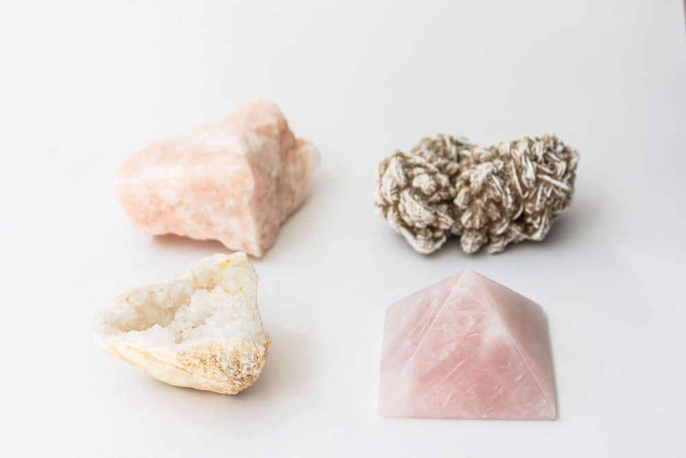 Love Thy Home crystal set - Rose Quartz, Pink Calcite, Clear Quartz and Selenite