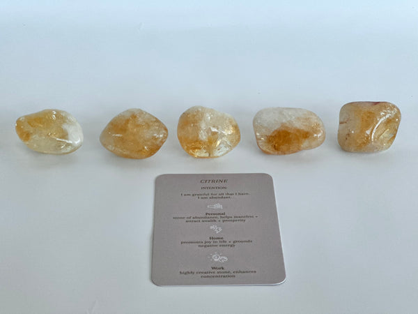 Citrine Crystal Pushpins (Set of 5)