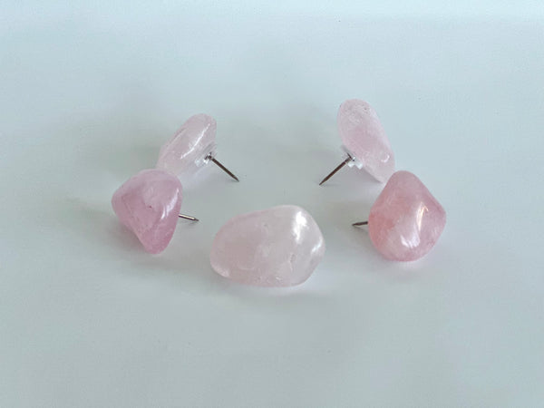 Rose Quartz Crystal Pushpins (Set of 5)