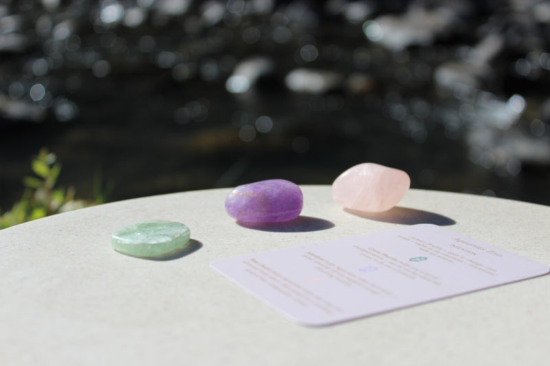 Aquarius Crystal Trio Tumble - Rose Quartz, Amethyst and Fluorite