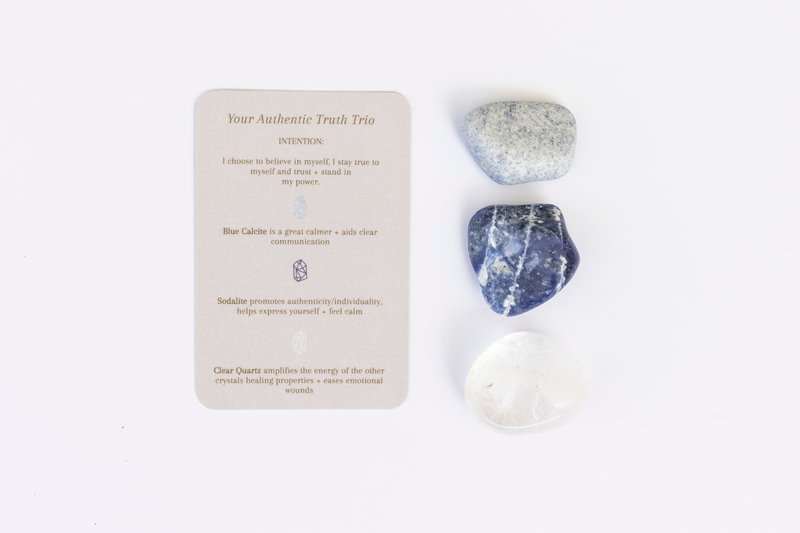 Your Authentic Truth Crystal Trio Tumbles - Sodalite, Blue Calcite + Clear Quartz