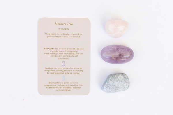 Mothers Crystal Tumbles - Rose Quartz, Blue Calcite + Amethyst
