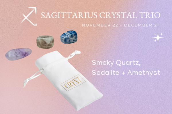 Sagittarius Crystal Tumbles - Smoky Quartz, Amethyst + Sodalite