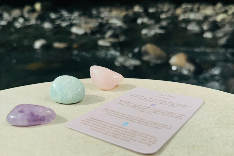 Virgo Crystal Trio Tumbles - Amazonite, Rose Quartz and Amethyst