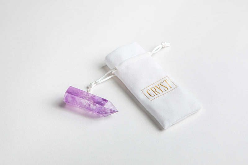 Amethyst authentic crystal point, CRYST Collective authentic crystal interior decor pieces for healing and zodiac signs. Buy crystals online at Cryst Collective and feel the benefits.