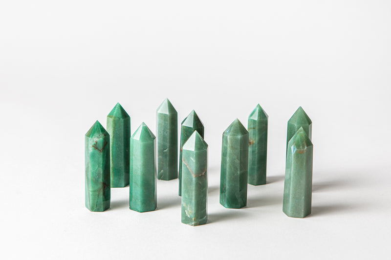 Green aventurine authentic crystal points CRYST Collective. Buy crystals online at Cryst Collective.