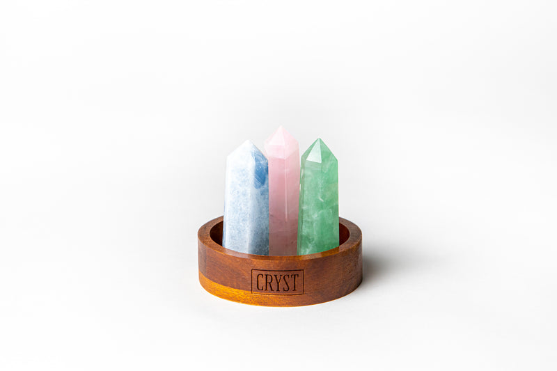 Love + Relationship Crystal Trio - Rose Quartz, Blue Calcite + Fluorite